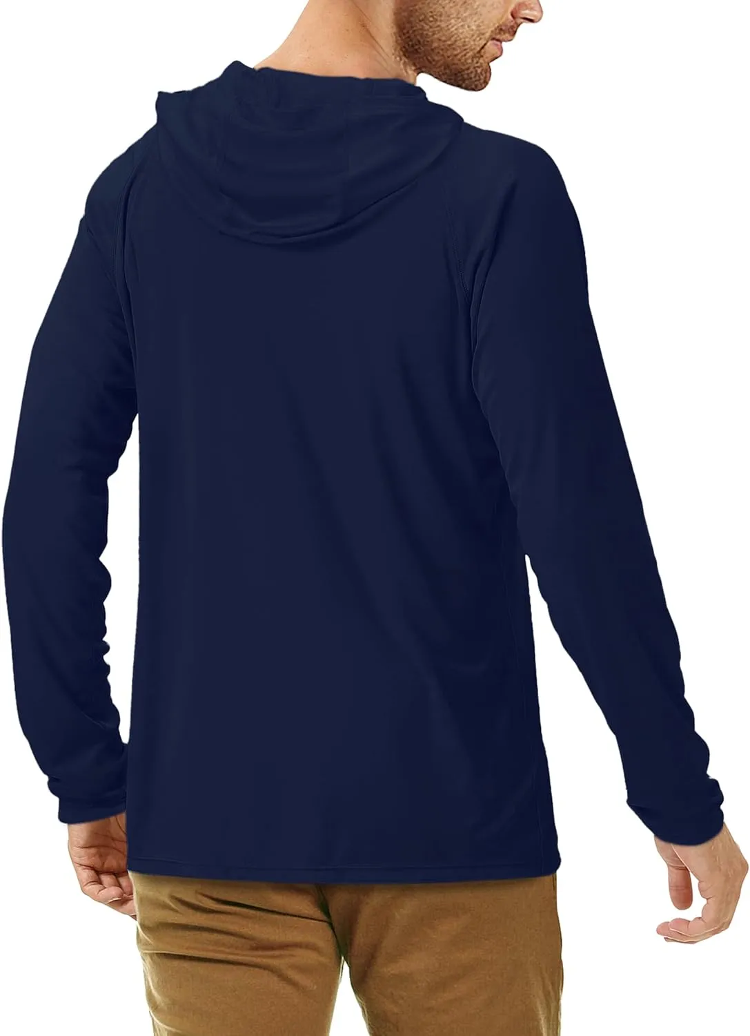 Roadbox UPF 50  Fishing Shirts for Men, Long Sleeve UV Sun Protection Hoodie, Outdoor Hiking Running Swimming Rash Guard