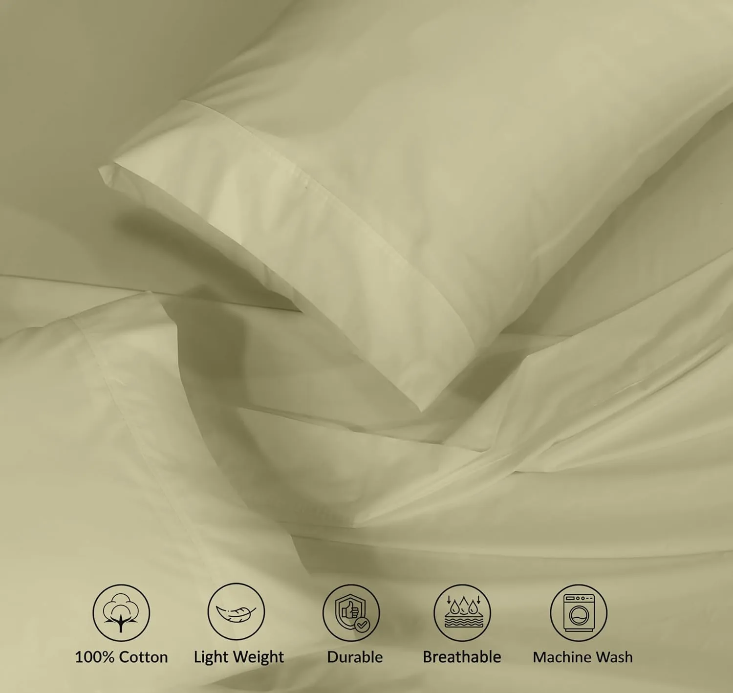 RUVANTI 100% Cotton Full Size Bed Sheets, 4 Pieces, Soft & Breathable Percale Weave Bedding, Deep Pocket 16", Hotel Standard, Crisp Cool Feel, Durable, Perfect Sheet Set Dyed, Sage Green