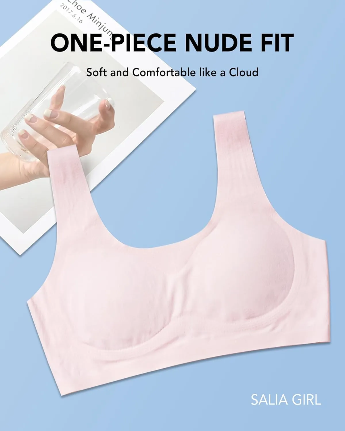 SALIA GIRL Training Bras for Girls 10-16 Sports Seamless Bra with Removable Padding Bras