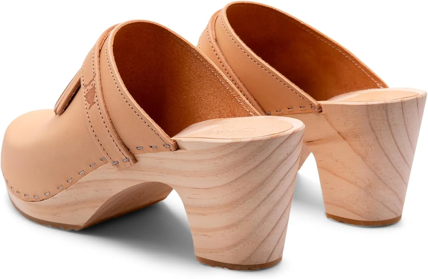 Sandgrens Handmade Swedish Wood Clogs for Women, High Rise Mule | Venice