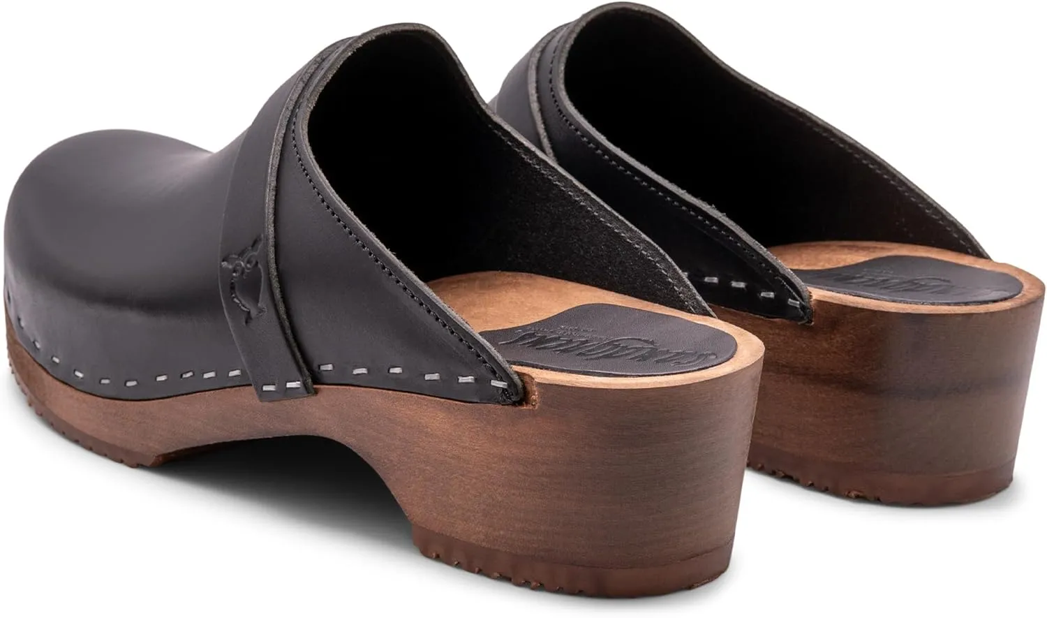Sandgrens Handmade Swedish Wood Clogs for Women, Low Heel Mule | Tokyo
