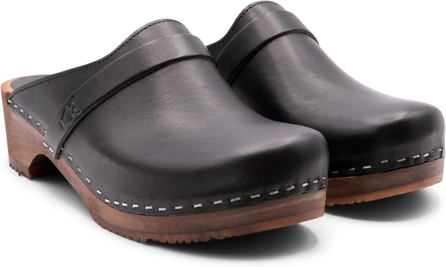 Sandgrens Handmade Swedish Wood Clogs for Women, Low Heel Mule | Tokyo