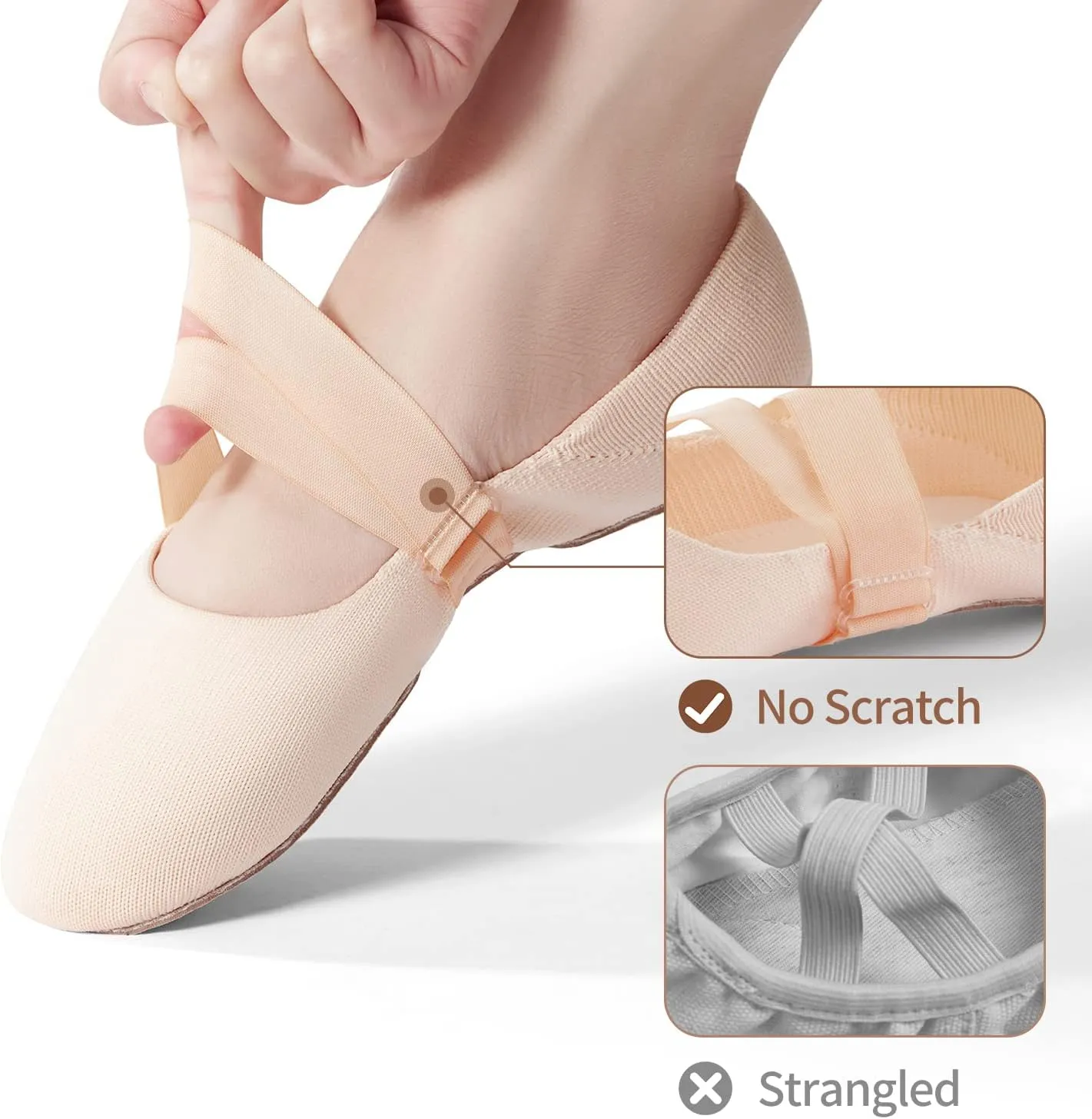 SANGEESON Ballet Shoes for Women(Leather Full Sole, Arch Support, Breathable), Jazz Shoes, Ballerina Shoes, Dance Shoes Women for Beginner