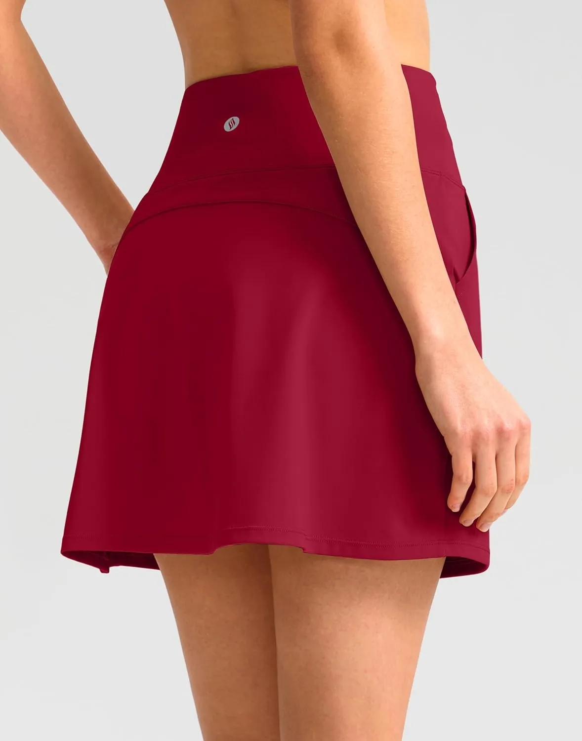 SANTINY 16" Golf Skorts Skirts for Women with 4 Pockets Women's High Waisted Stretchy Tennis Skirt Athletic Skort