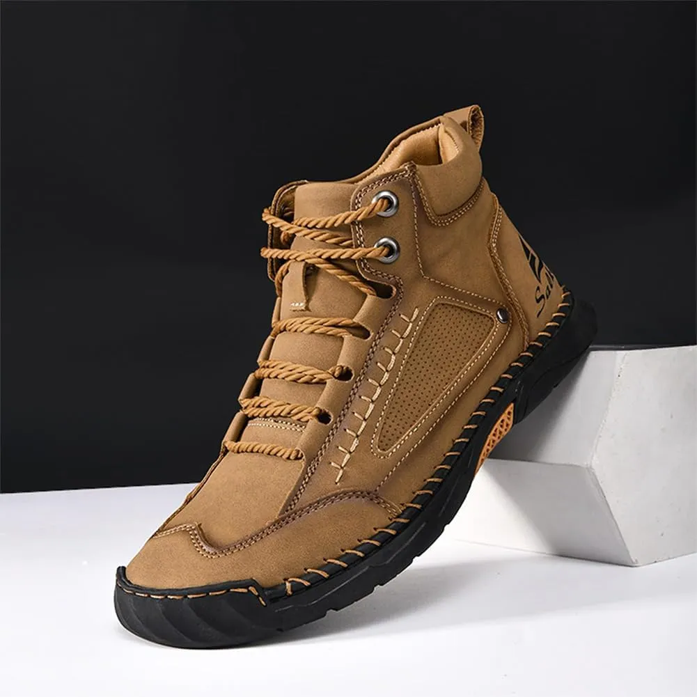 Sawbehind Mens Boots, Saw Behind Shoes, Waterproof Comfortable Handmade Leather Boots Winter Wide Arch Support