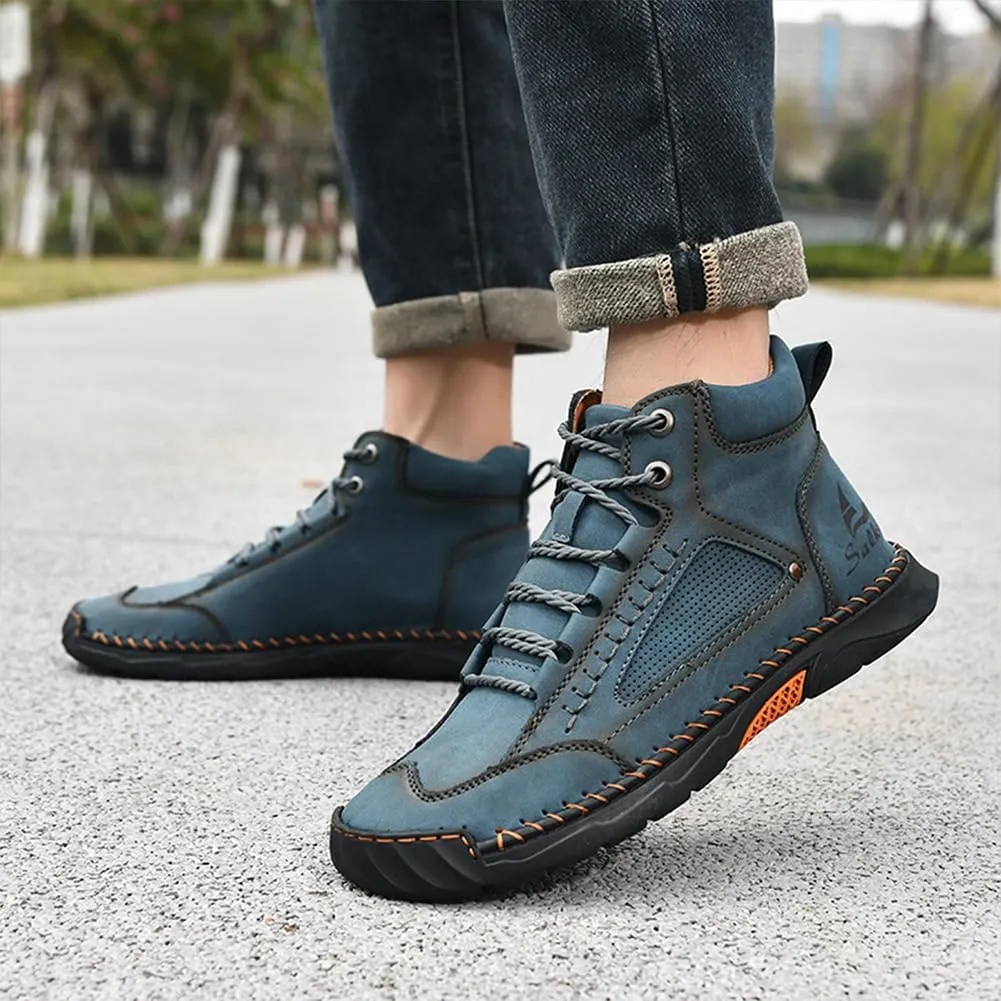Sawbehind Mens Boots, Saw Behind Shoes, Waterproof Comfortable Handmade Leather Boots Winter Wide Arch Support