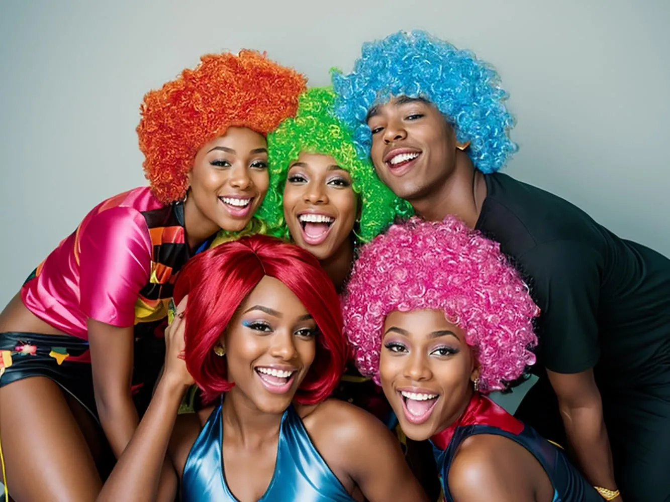 Short Bob Hair Wigs Straight with Flat Bangs Synthetic Colorful Cosplay Daily Party Neon Wig for Women   Free Wig Cap 12" Natural As Real (Afro, Green)