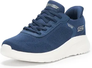 Skechers Women's Hands Free Slip-INS BOBS Squad Chaos-Current Muse Sneaker, Navy, 5.5