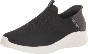 Skechers Women's Hands Free Slip Ins Ultra Flex 3.0 Smooth Step Sneaker, Black, 7 Wide
