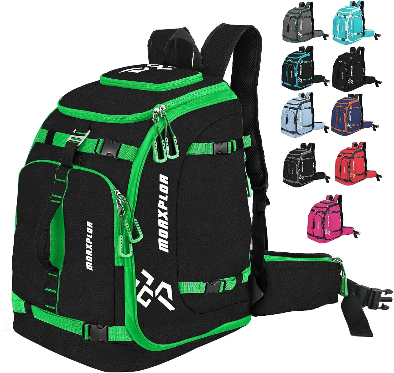 Ski Boot Bag - 65L Padded, Waterproof Ski Travel Backpack for Gear & Accessories