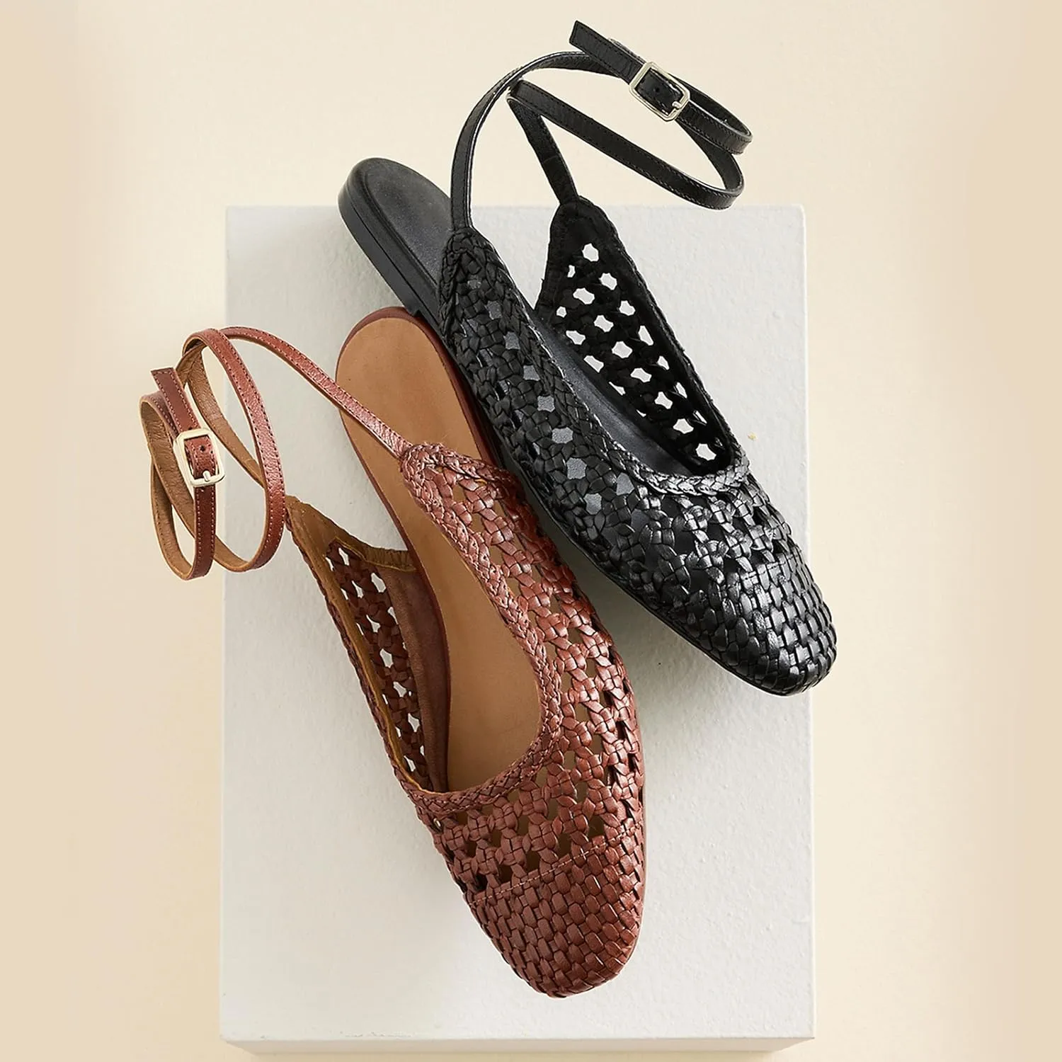 Slingback Flats for Women Comfortable Breathable, Round Toe Stylish and Popular Style Shoes for Formal Occasions