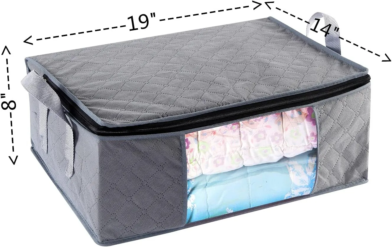 Storage Bins Storage Bags Closet Organizers Sweater Storage Clothes Storage Containers, 3pc Pack, Gray (G01)