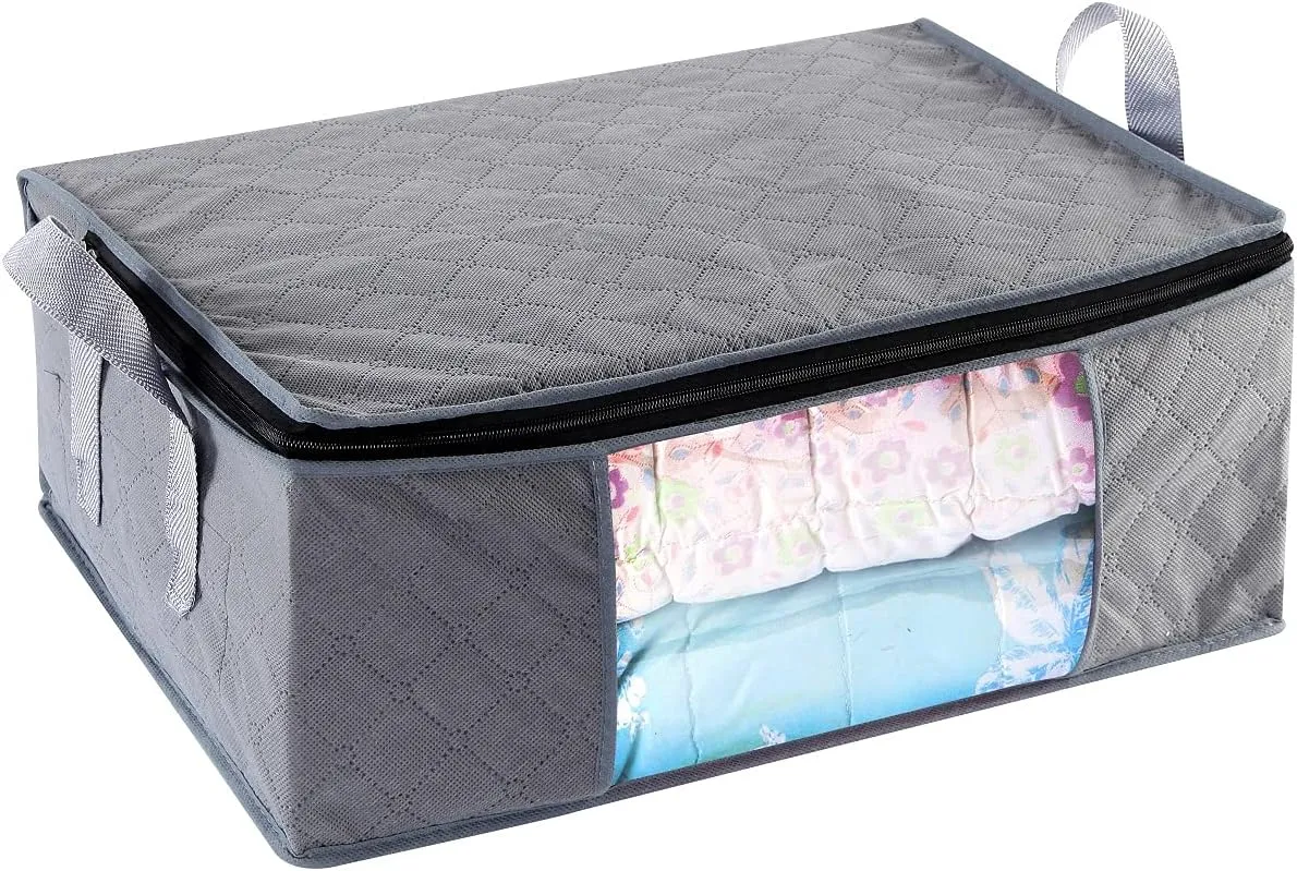 Storage Bins Storage Bags Closet Organizers Sweater Storage Clothes Storage Containers, 3pc Pack, Gray (G01)