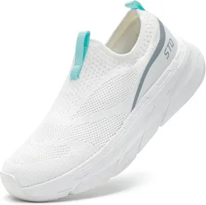 STQ Slip on Sneakers Women Walking Shoes with Arch Support Memory Foam