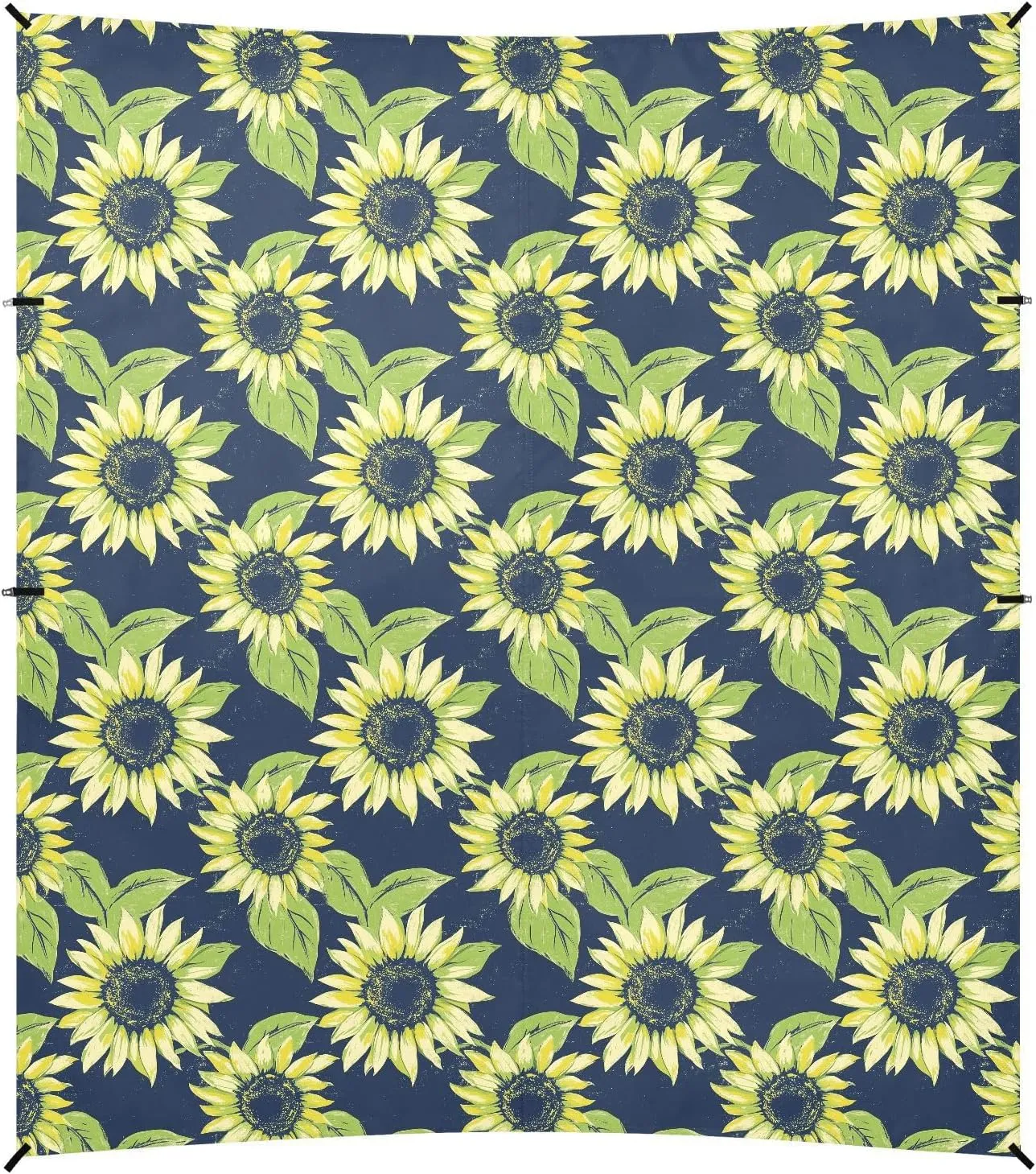 Sunflower Lime Green and Navy Blue Beach Tent & Canopy UPF50 Easy Setup Portable Sun Shelter with Sandbags and Shovel for Camping Trips, Fishing, Backyard Fun or Picnics