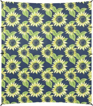 Sunflower Lime Green and Navy Blue Beach Tent & Canopy UPF50 Easy Setup Portable Sun Shelter with Sandbags and Shovel for Camping Trips, Fishing, Backyard Fun or Picnics