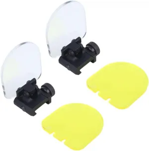 Tactical Foldable Sight Scope Lens Protector Two-Color Plexiglass Lens Baffle 20mm Base,2 Pack