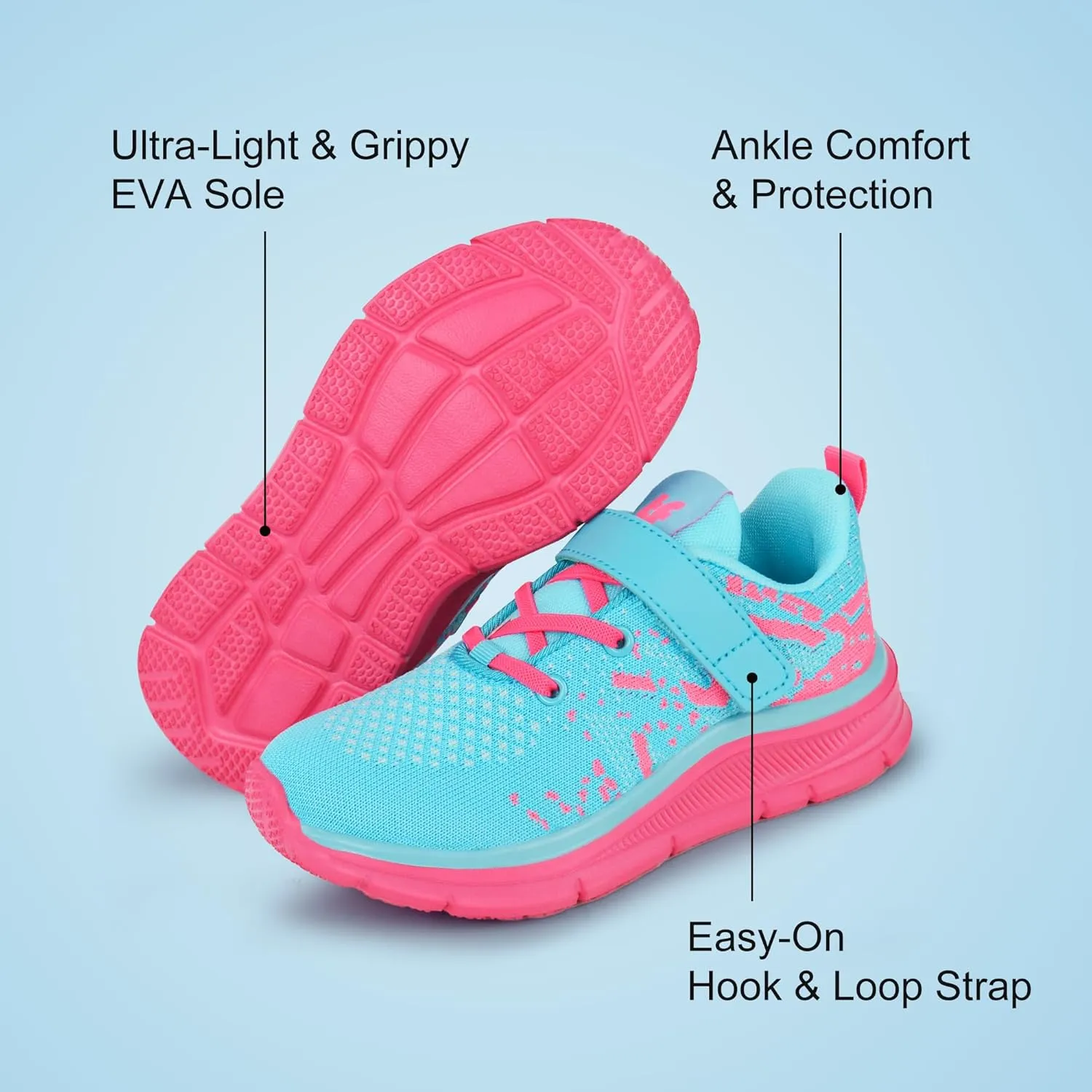 Tobfis Boys Girls Kids Arch Support Strap Athletic Running Tennis School Shoes Breathable Walking Sneakers Better for Flat Feet (Toddler/Little/Big Kid)