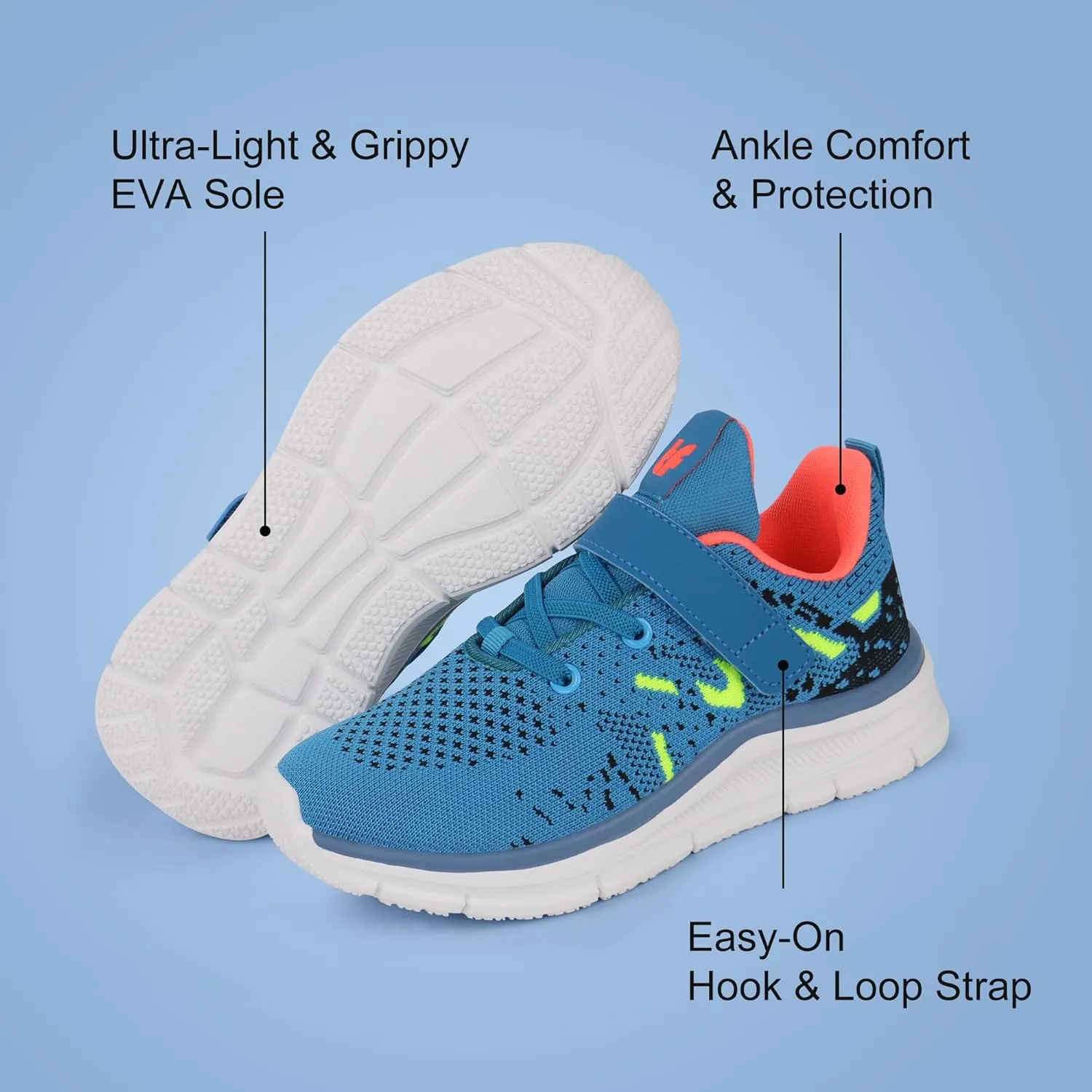 Tobfis Boys Girls Kids Arch Support Strap Athletic Running Tennis School Shoes Breathable Walking Sneakers Better for Flat Feet (Toddler/Little/Big Kid)