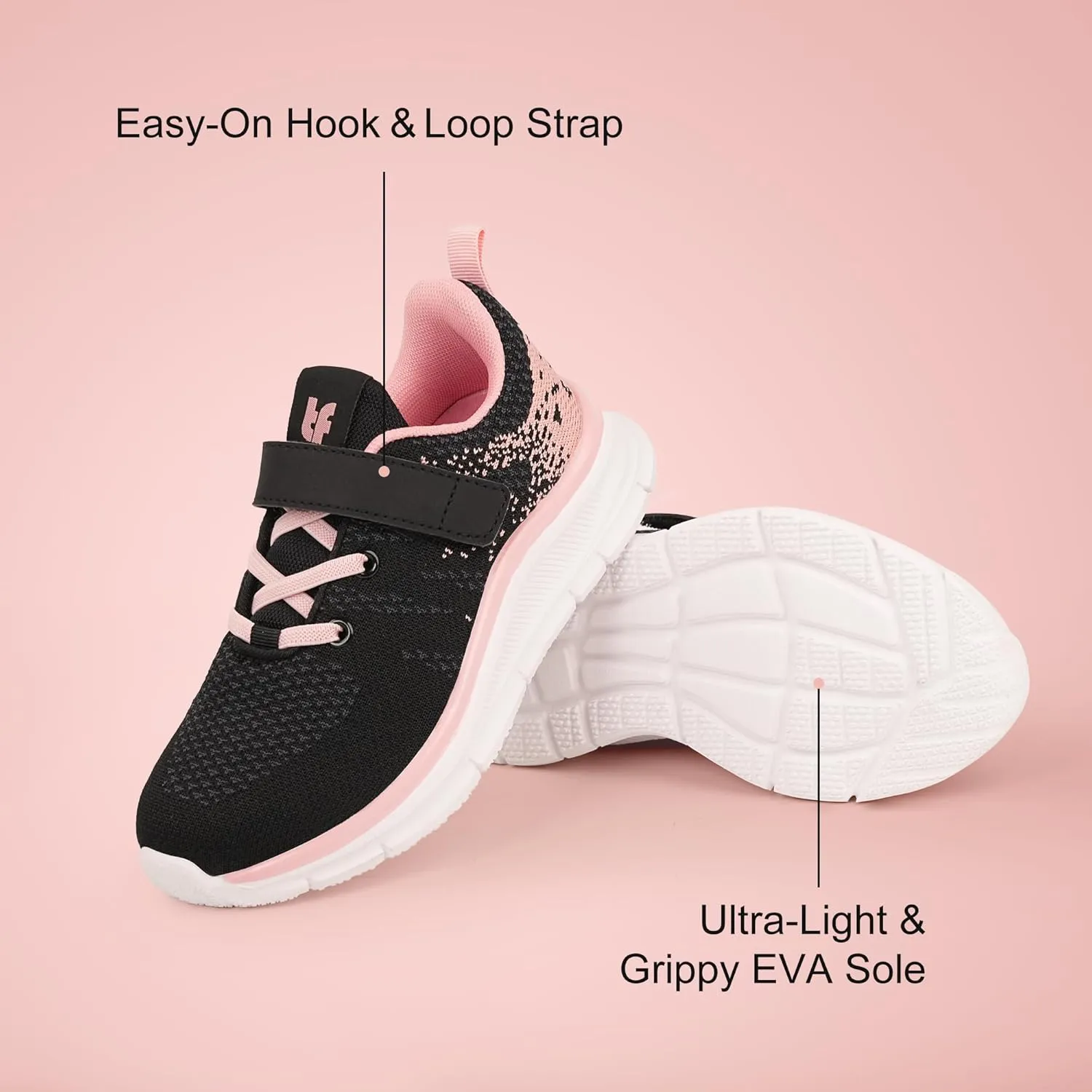 Tobfis Boys Girls Kids Arch Support Strap Running Athletic Tennis Shoes Breathable School Walking Sneakers Better for Flat Feet (Toddler/Little/Big Kid)