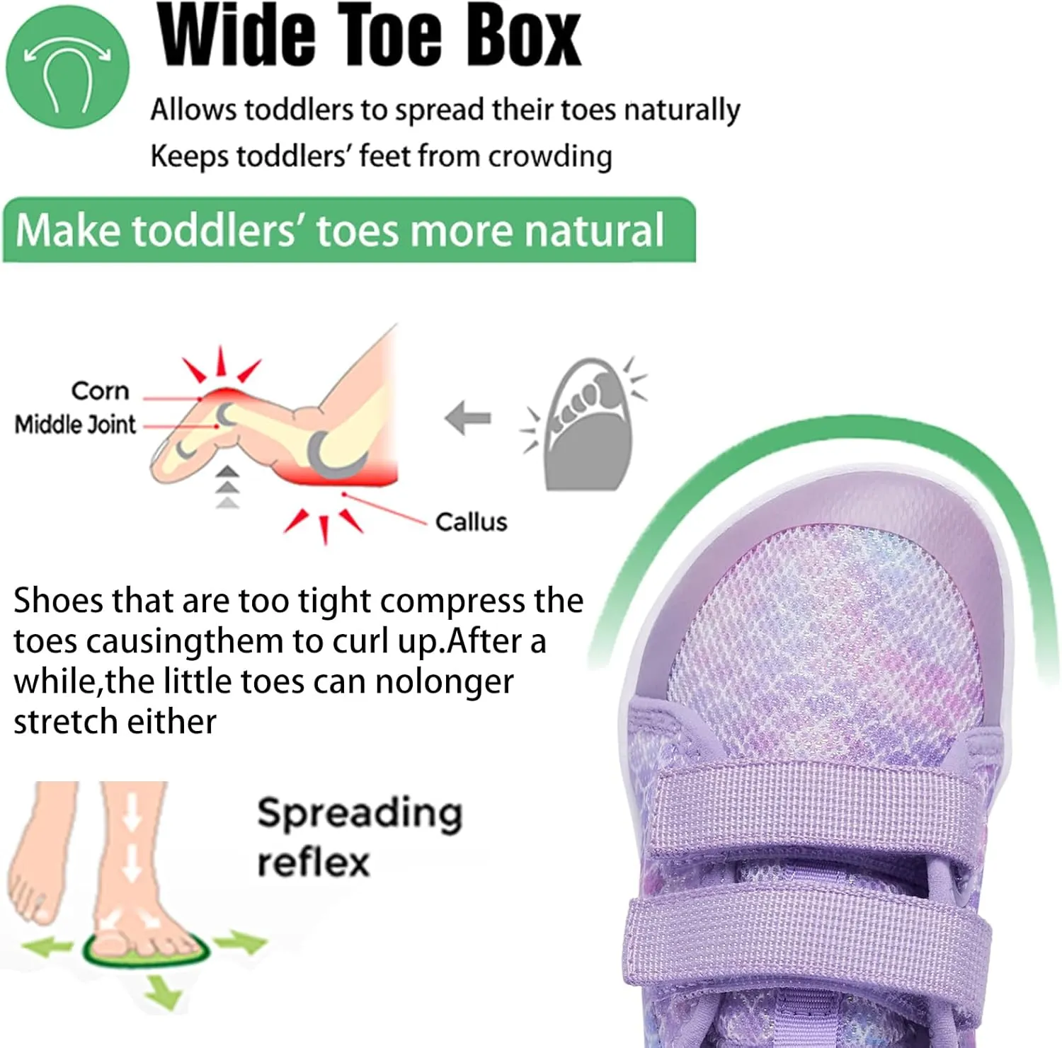 Toddlers and Little Kids Water Shoes, Wide Toe Box, Barefoot Feel, Non-Slip, Quick-Dry,Breathable for Kids