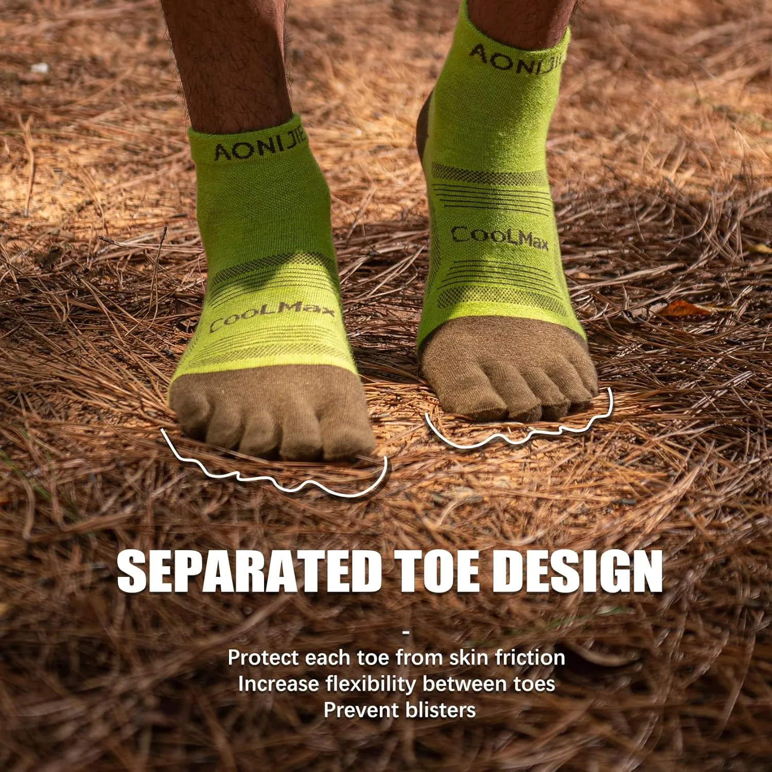 Toe Socks Cool-max Running Socks for Men Women 3 Pairs Athletic Breathable Five Finger Socks