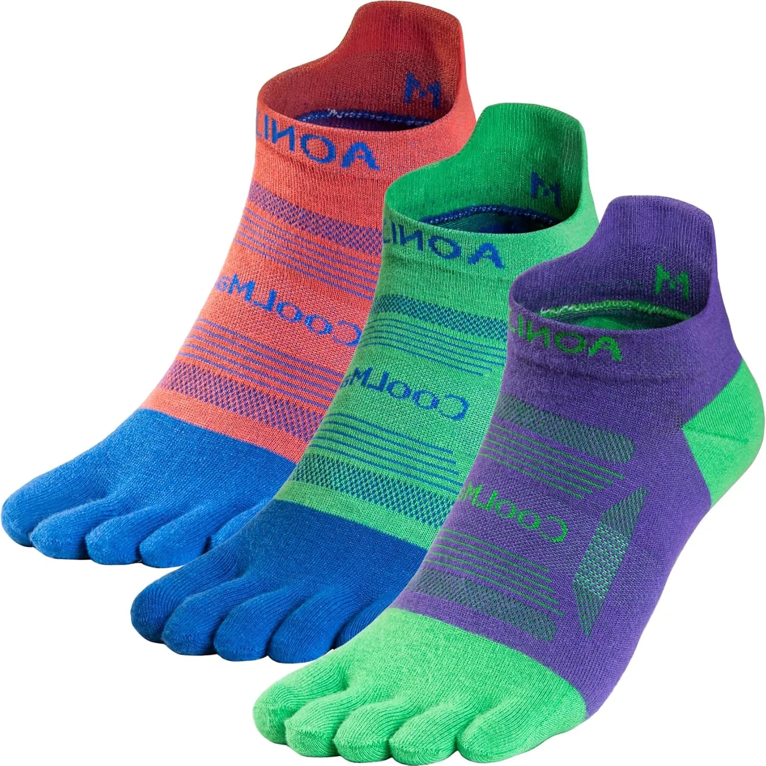 Toe Socks Cool-max Running Socks for Men Women 3 Pairs Athletic Breathable Five Finger Socks