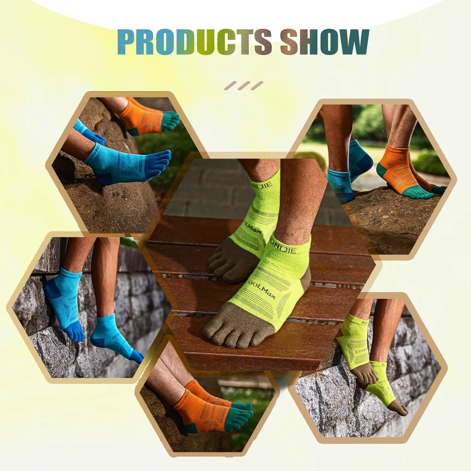 Toe Socks Cool-max Running Socks for Men Women 3 Pairs Athletic Breathable Five Finger Socks