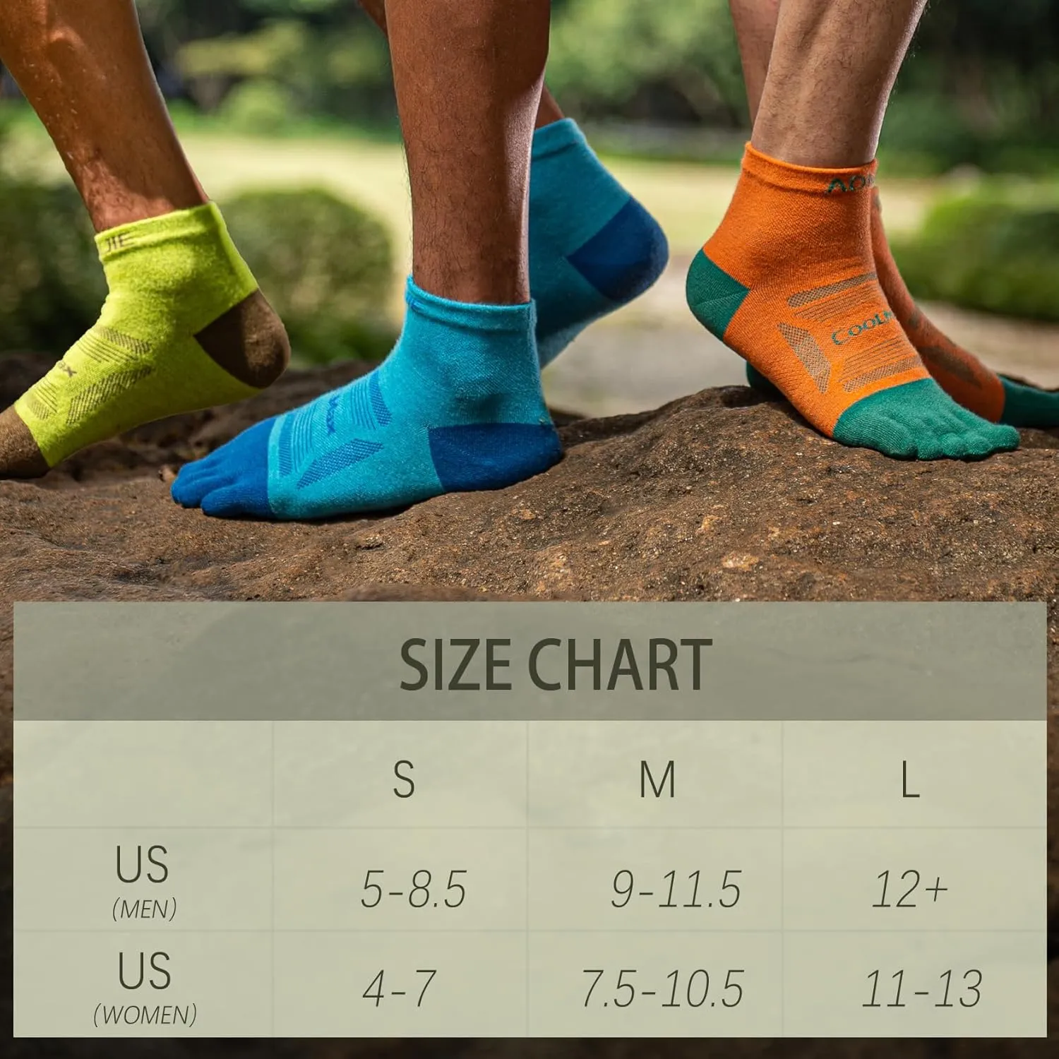 Toe Socks Cool-max Running Socks for Men Women 3 Pairs Athletic Breathable Five Finger Socks