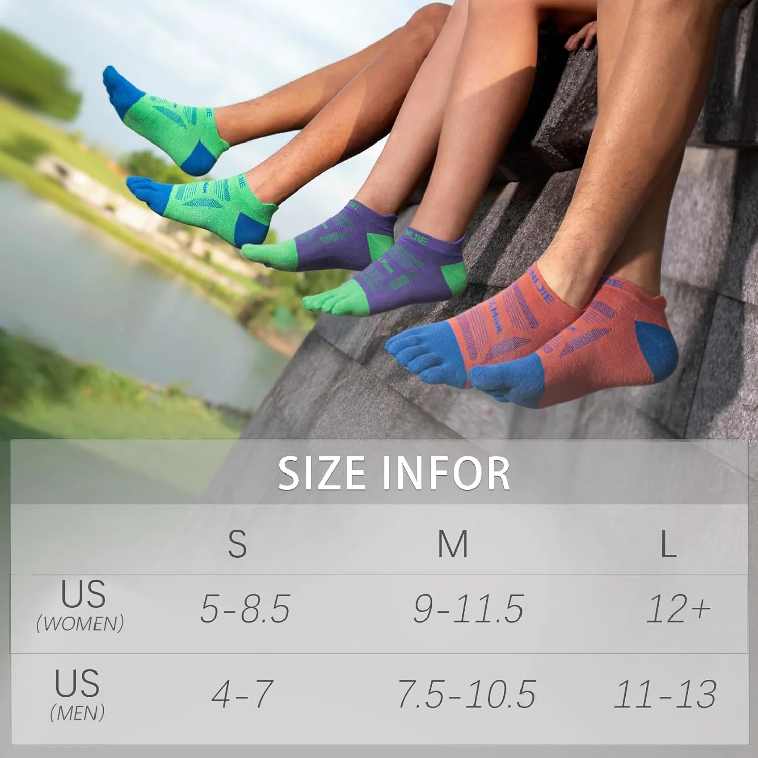 Toe Socks Cool-max Running Socks for Men Women 3 Pairs Athletic Breathable Five Finger Socks