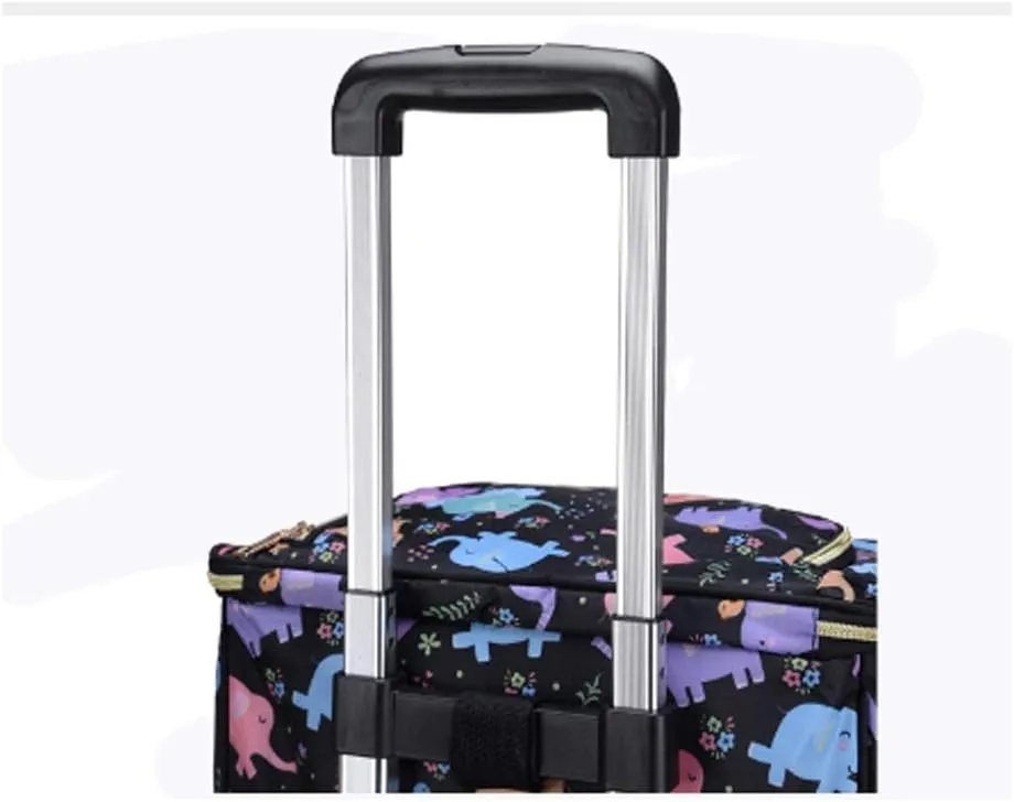 Utility Shopping Cart Aluminum Foil Tin Insulation Trolley Bag Handbag Shopping Bag Wheels Woman Elder Folding Shopping Cart Portable Grocery Cart to Save Space (Color : A)