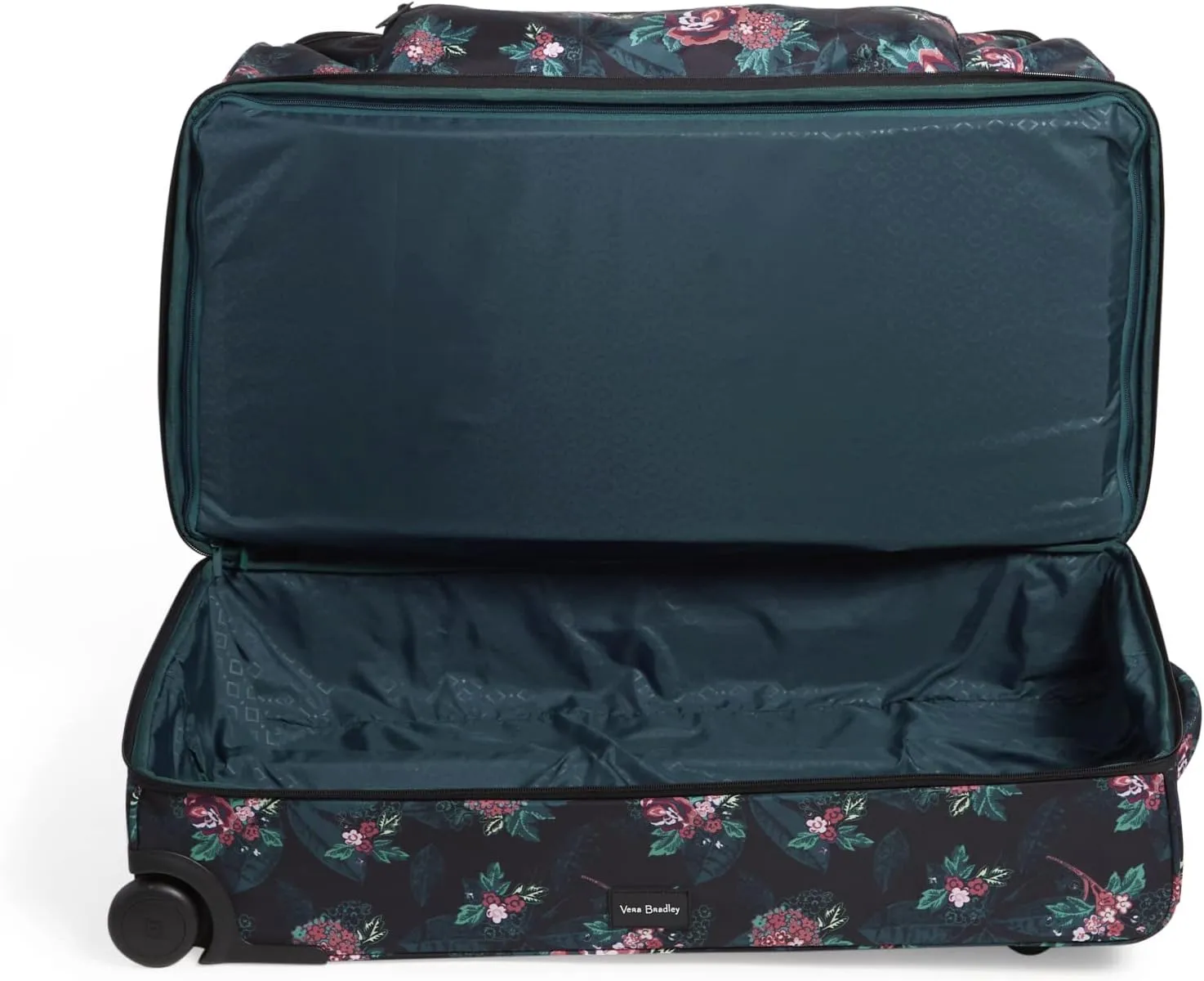 Vera Bradley Women's Recycled Lighten Up Reactive Xl Foldable Rolling Duffle Luggage, Rose Foliage, One Size