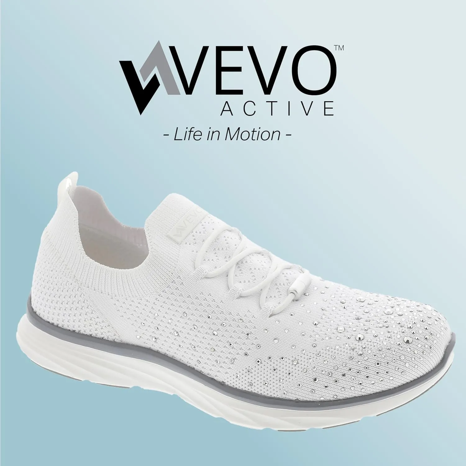 Vevo Active Women's Steffi Rhinestone Embellished Slip-On Sneaker