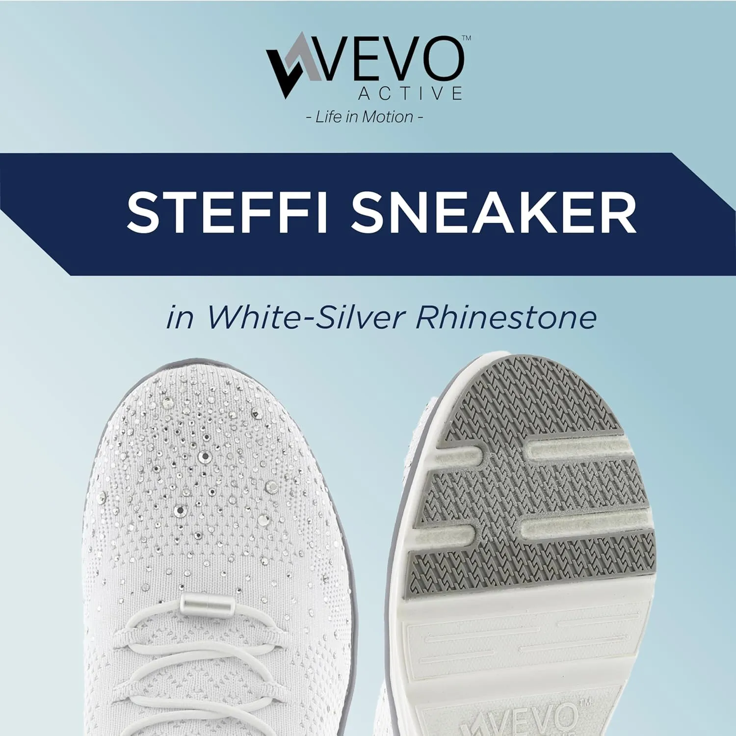 Vevo Active Women's Steffi Rhinestone Embellished Slip-On Sneaker
