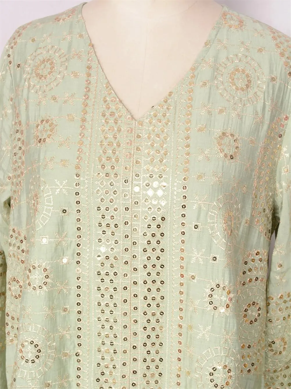 Vsadsau Women Sequin Moroccan Dress Caftan Casual Loose Robe Long Sleeve Printed Chiffon Dresses