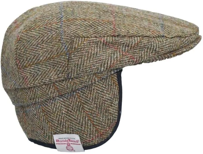Walker and Hawkes - Harris Tweed Edward Flat Cap w/Foldable Ear Flaps