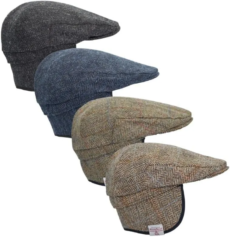 Walker and Hawkes - Harris Tweed Edward Flat Cap w/Foldable Ear Flaps