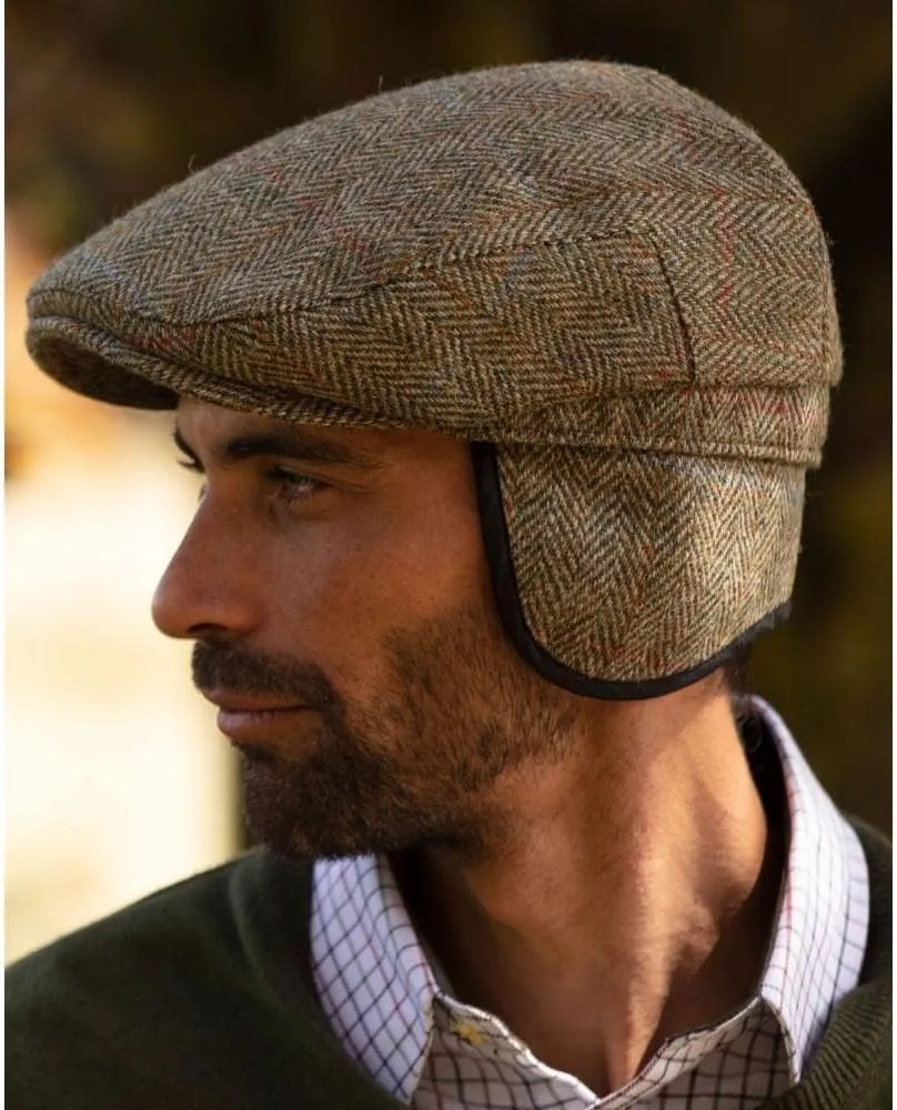 Walker and Hawkes - Harris Tweed Edward Flat Cap w/Foldable Ear Flaps