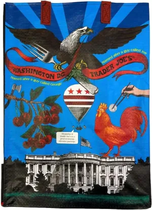 Washington D.C. Theme Trader Joe's Reusable Shopping Tote Bag, Blue