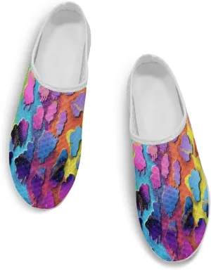 Women's Backless Walking Sneakers Slip-on Mule Shoes Closed Toe Slippers Lightweight Anti Skid Footwear