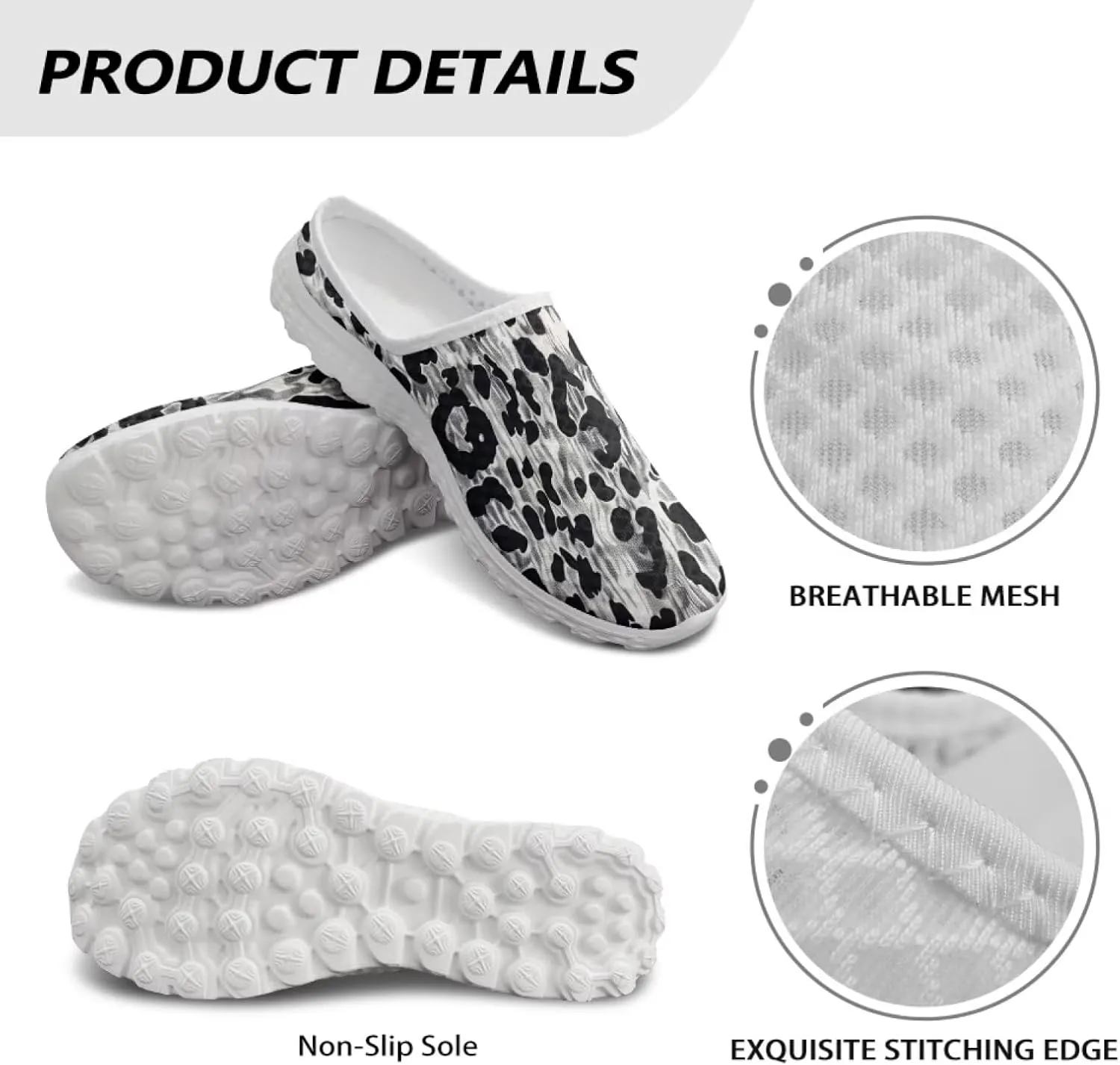Women's Backless Walking Sneakers Slip-on Mule Shoes Closed Toe Slippers Lightweight Anti Skid Footwear