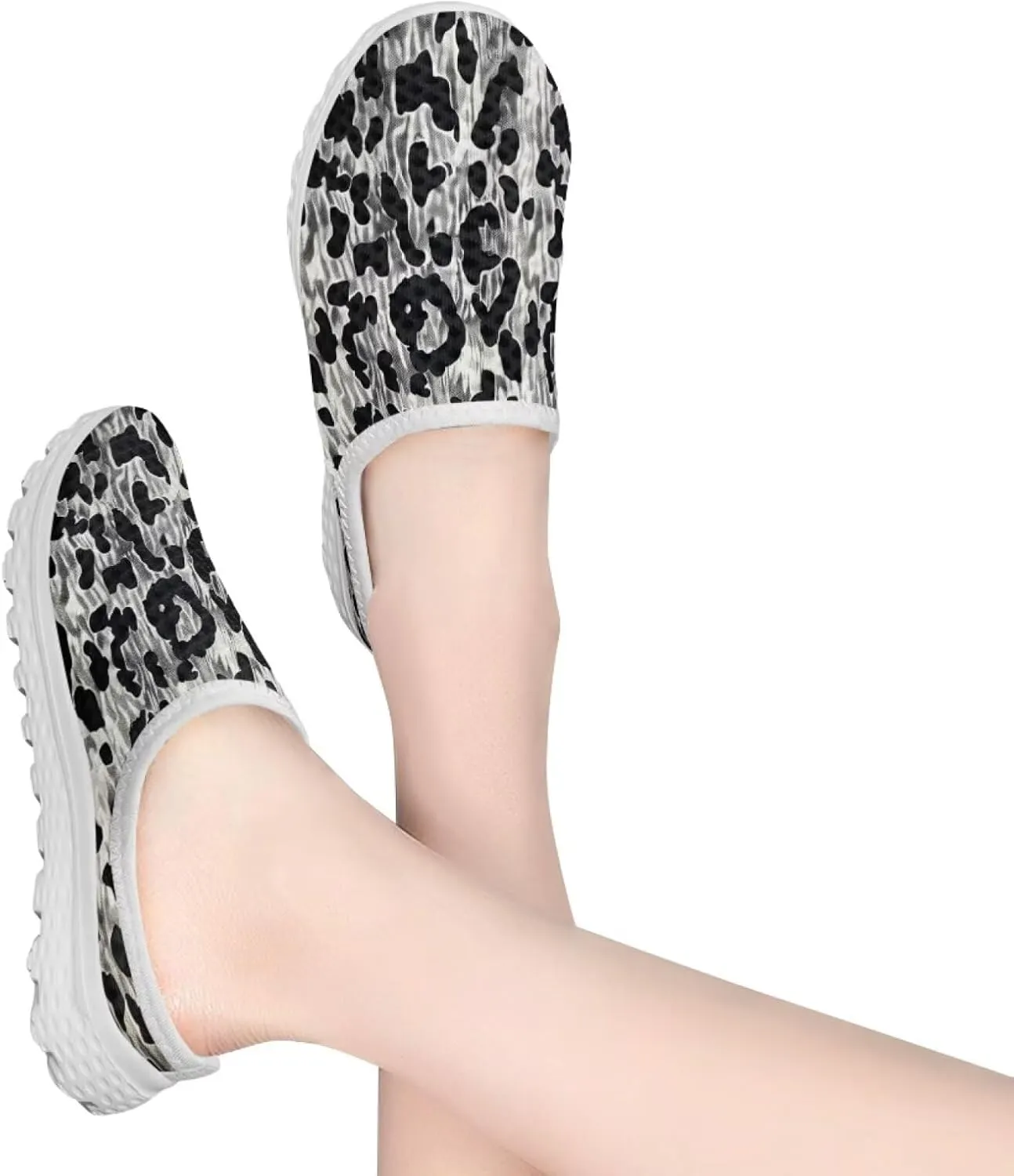 Women's Backless Walking Sneakers Slip-on Mule Shoes Closed Toe Slippers Lightweight Anti Skid Footwear