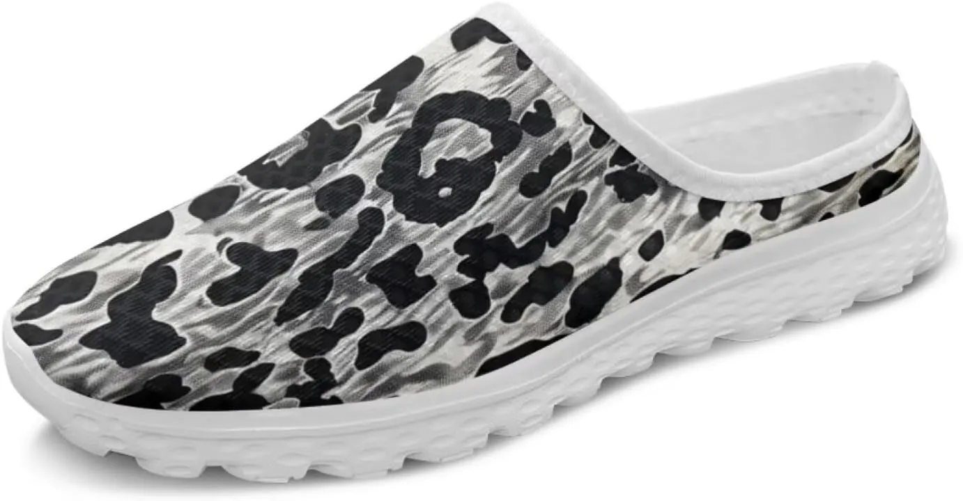 Women's Backless Walking Sneakers Slip-on Mule Shoes Closed Toe Slippers Lightweight Anti Skid Footwear