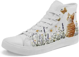 Womens Canvas Shoes High Top Sneakers Lace up Casual Trainers Plimsoles Flat Shoes