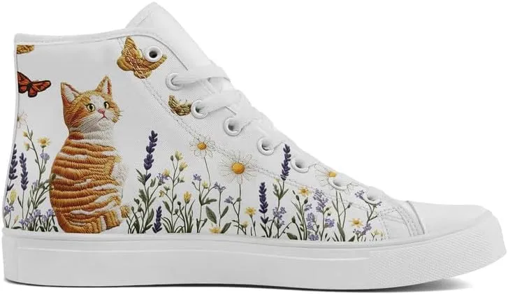 Womens Canvas Shoes High Top Sneakers Lace up Casual Trainers Plimsoles Flat Shoes