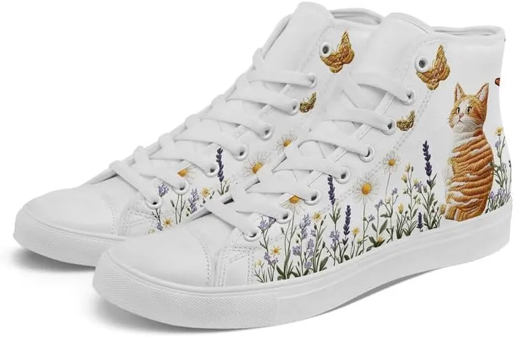 Womens Canvas Shoes High Top Sneakers Lace up Casual Trainers Plimsoles Flat Shoes