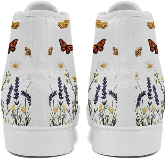 Womens Canvas Shoes High Top Sneakers Lace up Casual Trainers Plimsoles Flat Shoes
