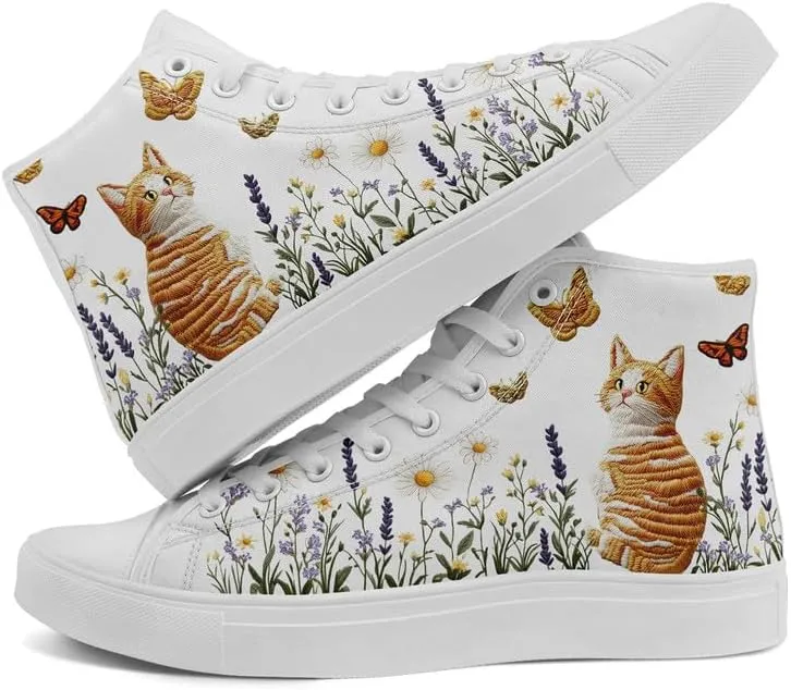 Womens Canvas Shoes High Top Sneakers Lace up Casual Trainers Plimsoles Flat Shoes
