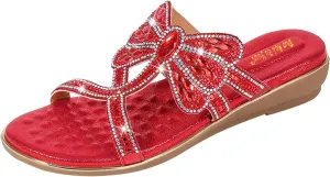 Women's Fashion Rhinestones Dragonfly Sandals T-Strap Bohemian Sandals Breathable Dressy Summer Outdoor Slip On Flat Shoes