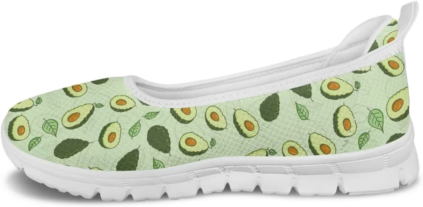 Women's Mesh Flats Shoes Breathable Slip On Shoes Casual Flats Comfortable Lightweight Walking Shoes White Sole Size 6-11